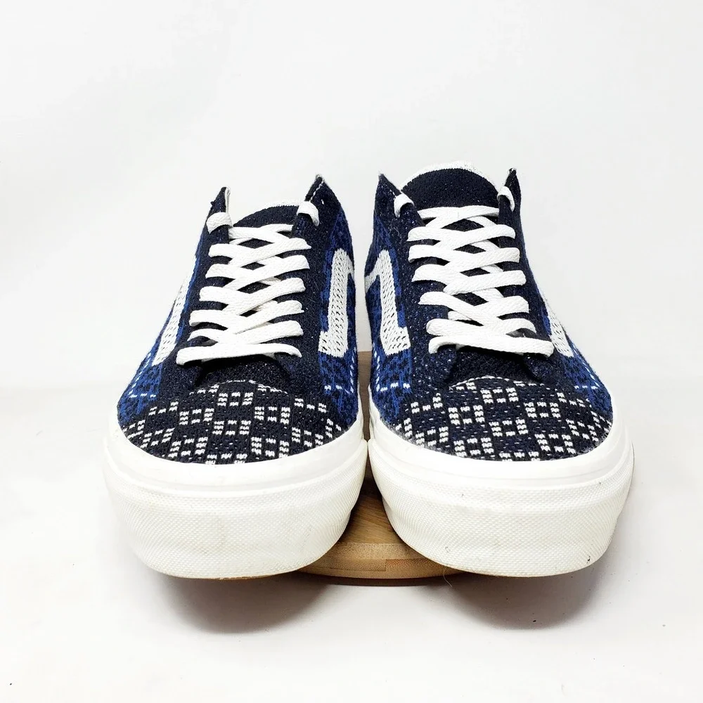 Vans Premium Old Skool Knit 36 Shoes Mens 13 Blue Lace Up Skate Sneaker